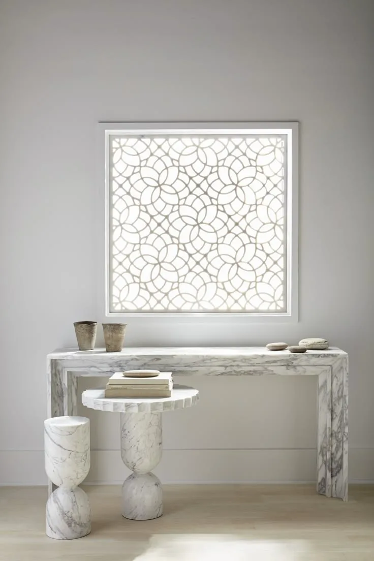 Backlit Jali Wall — Makrana White