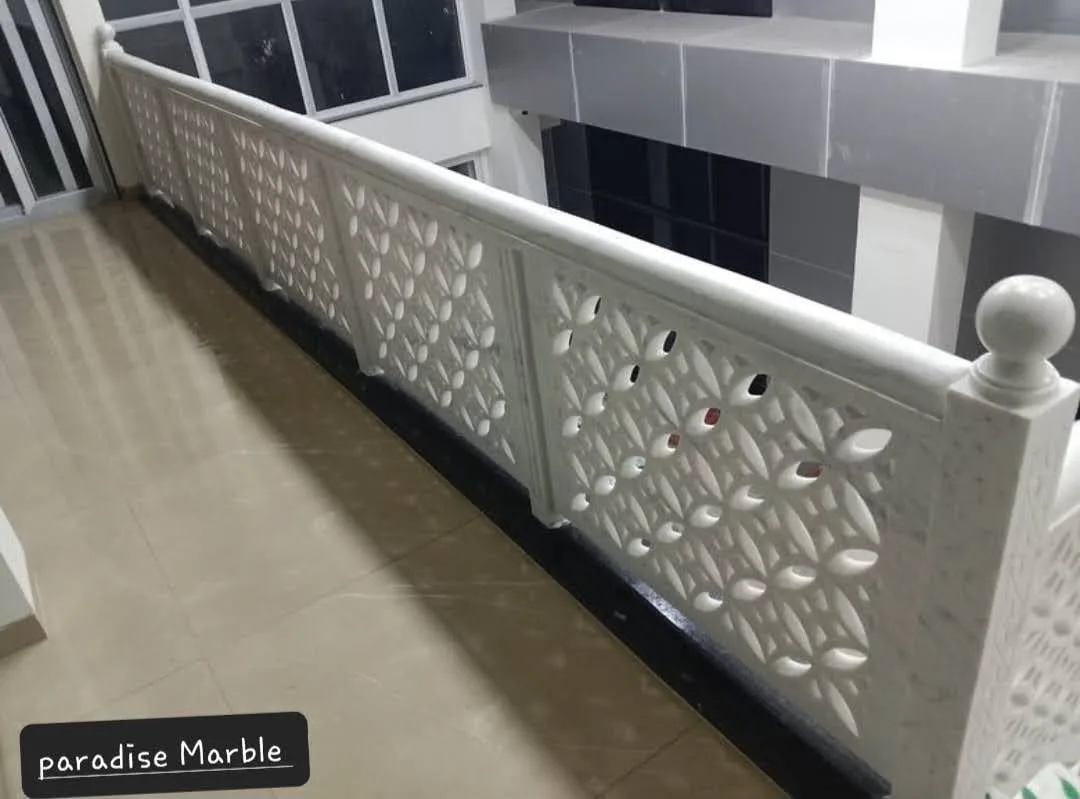 Pierced jali balustrade panels installed